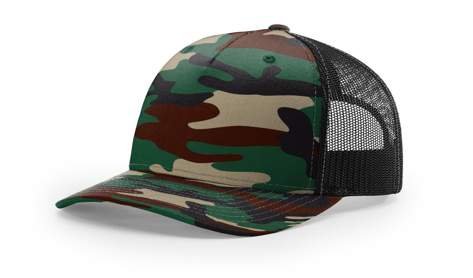RICHARDSON PRINTED FIVE PANEL TRUCKER CAMO