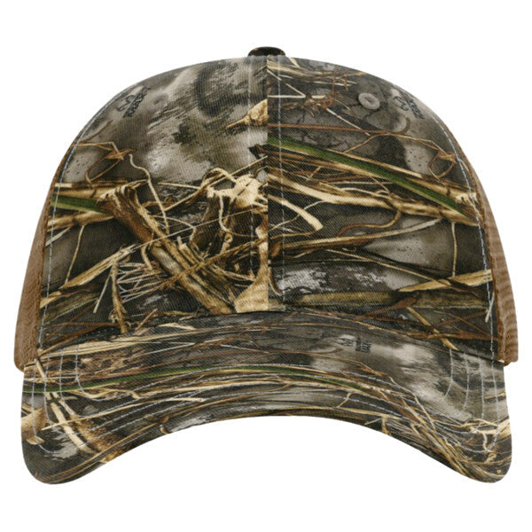 Garment Washed Printed Trucker Cap