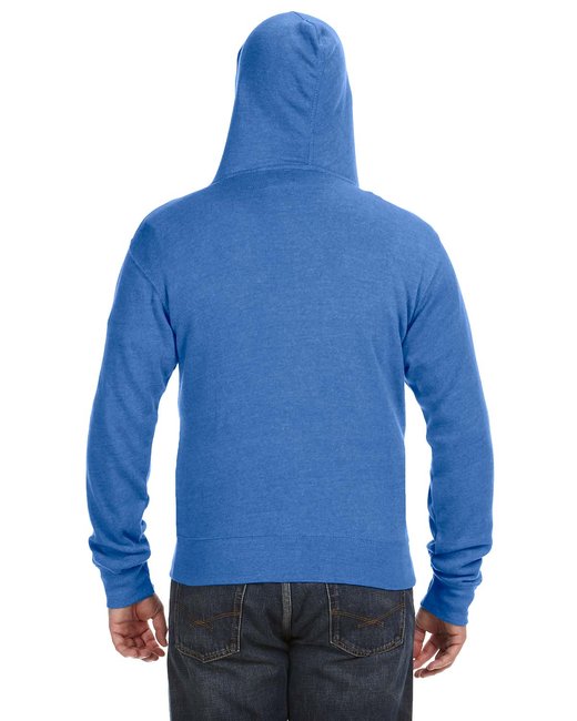 J America Adult Triblend Full-Zip Fleece Hooded Sweatshirt