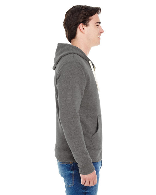J America Adult Triblend Full-Zip Fleece Hooded Sweatshirt