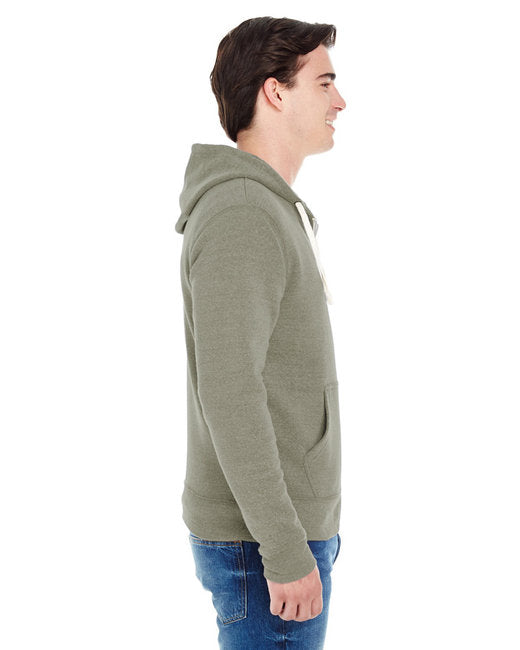 J America Adult Triblend Full-Zip Fleece Hooded Sweatshirt