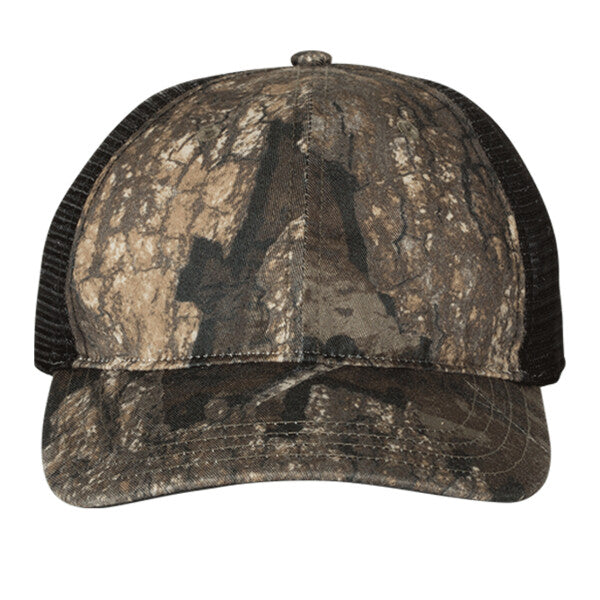 Garment Washed Printed Trucker Cap