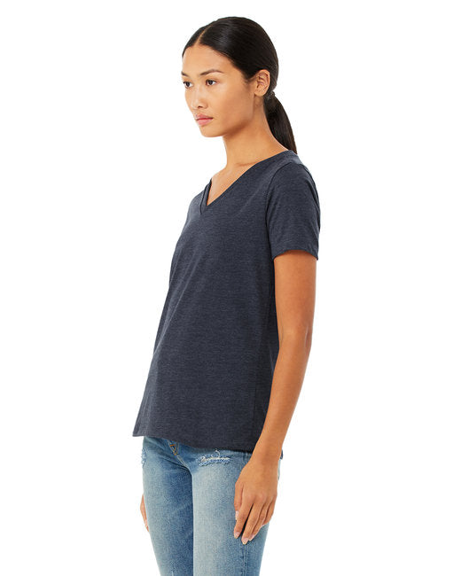 Ladies' Relaxed Heather CVC Jersey V-Neck T-Shirt