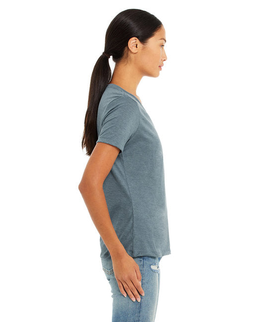 Ladies' Relaxed Heather CVC Jersey V-Neck T-Shirt