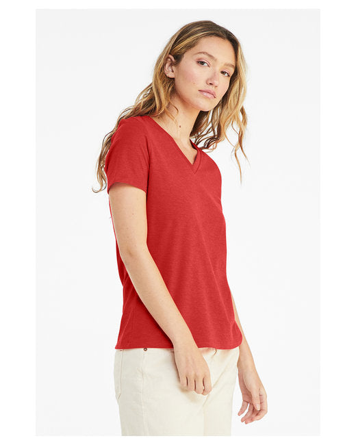 Ladies' Relaxed Heather CVC Jersey V-Neck T-Shirt