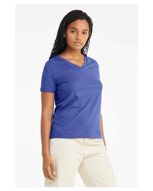 Ladies' Relaxed Heather CVC Jersey V-Neck T-Shirt