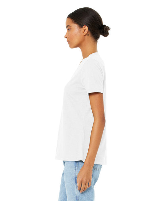 Ladies' Relaxed Heather CVC Jersey V-Neck T-Shirt