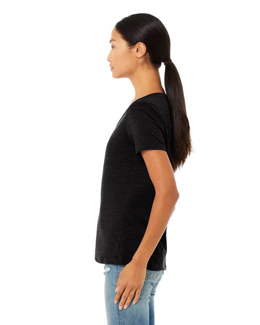 Ladies' Relaxed Heather CVC Jersey V-Neck T-Shirt