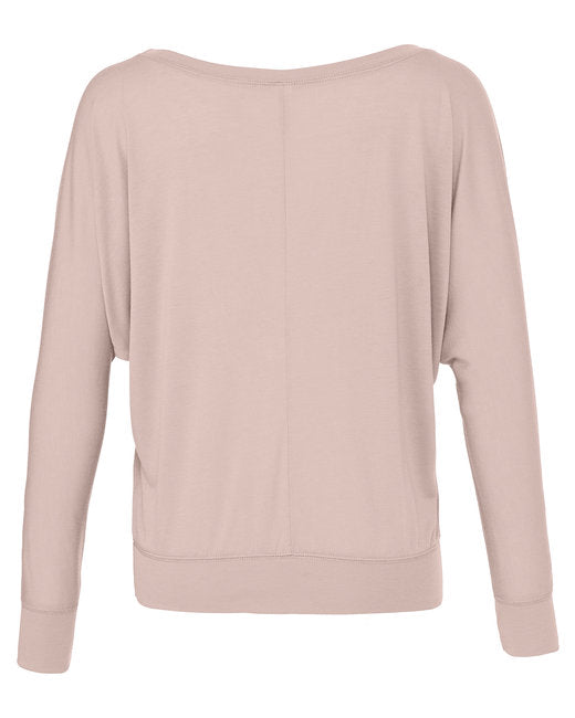Bella + Canvas Ladies' Flowy Long-Sleeve Off Shoulder T-Shirt