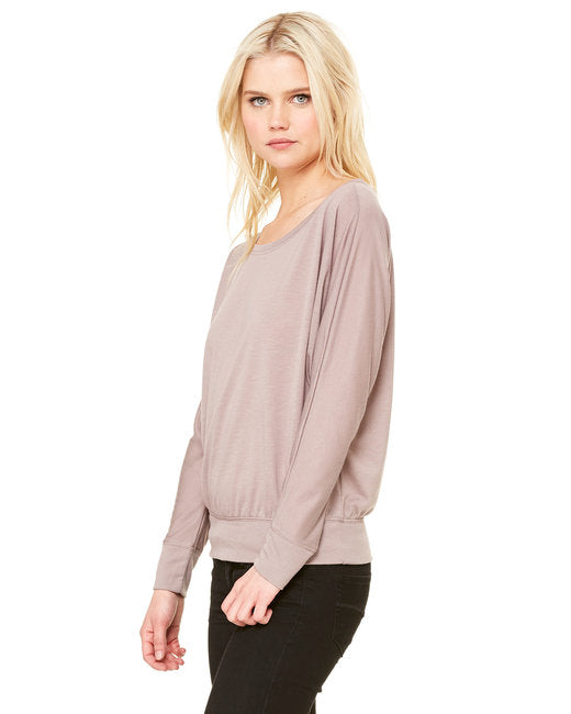 Bella + Canvas Ladies' Flowy Long-Sleeve Off Shoulder T-Shirt