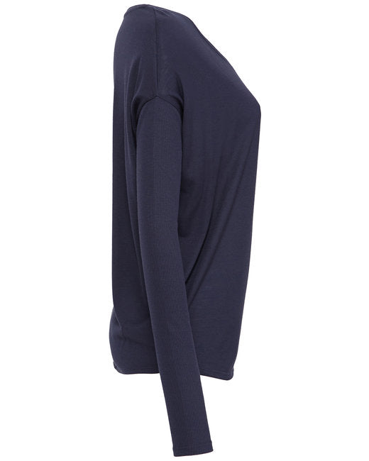 Bella + Canvas Ladies' Flowy Long-Sleeve T-Shirt with 2x1 Sleeves