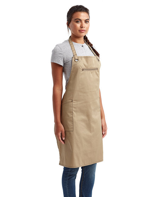 Unisex ‘Barley’ Contrast Stitch Sustainable Bib Apron