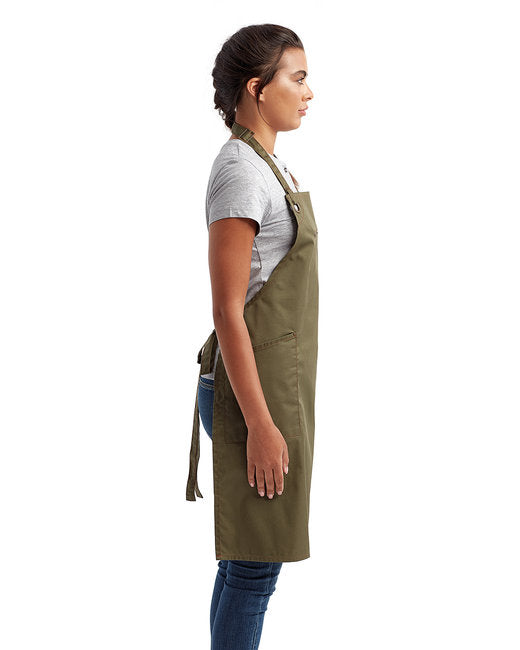 Unisex ‘Barley’ Contrast Stitch Sustainable Bib Apron