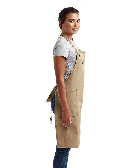 Unisex ‘Barley’ Contrast Stitch Sustainable Bib Apron