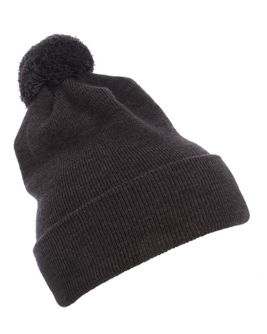 Yupoong Cuffed Knit Beanie with Pom Pom Hat