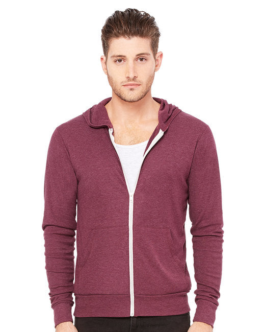 Bella + Canvas Unisex Triblend Full-Zip Lightweight Hoodie