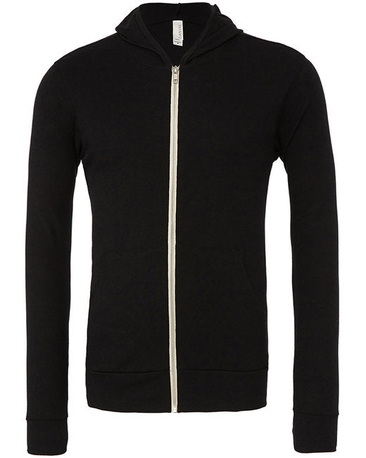 Bella + Canvas Unisex Triblend Full-Zip Lightweight Hoodie
