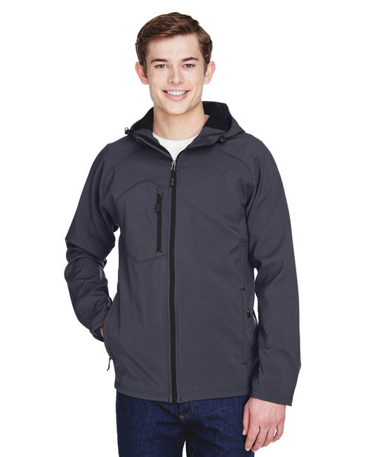 North End Men's Prospect Two-Layer Fleece Bonded Soft Shell Hooded Jacket
