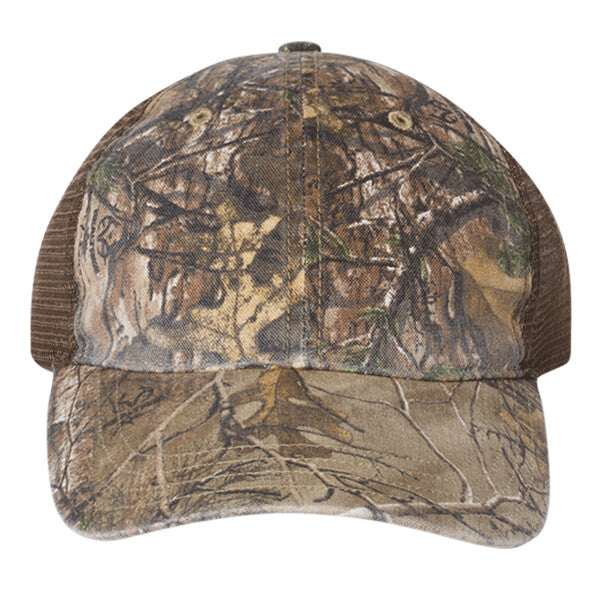 Garment Washed Printed Trucker Cap