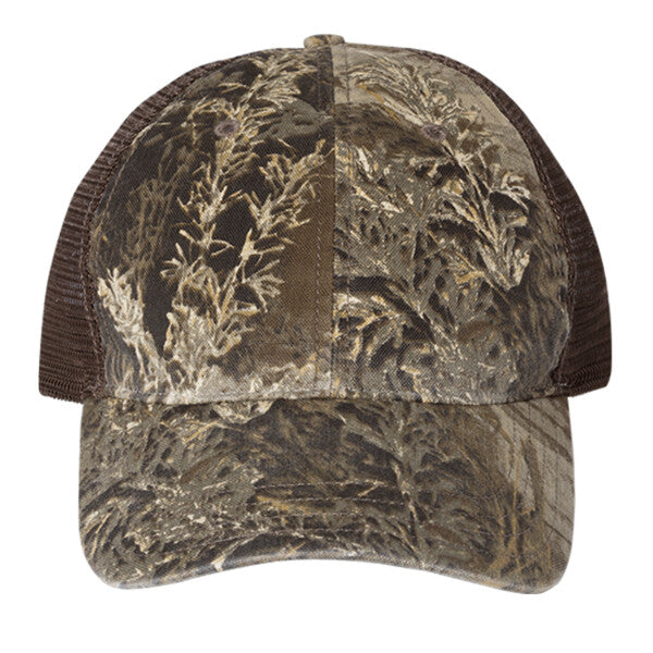 Garment Washed Printed Trucker Cap