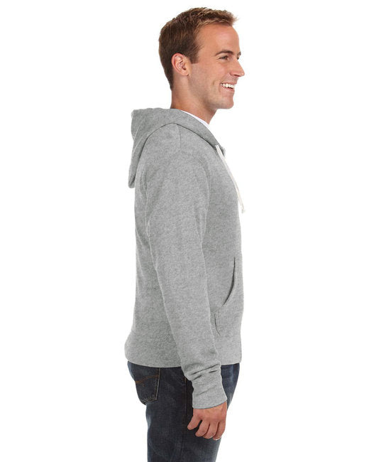 J America Adult Triblend Full-Zip Fleece Hooded Sweatshirt