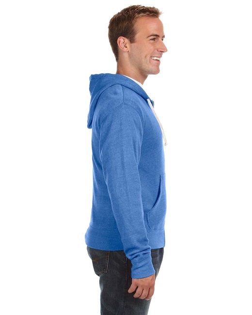 J America Adult Triblend Full-Zip Fleece Hooded Sweatshirt
