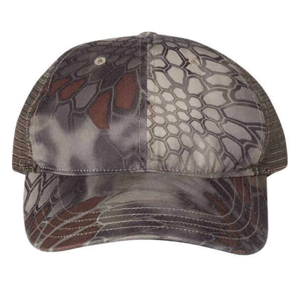 Garment Washed Printed Trucker Cap
