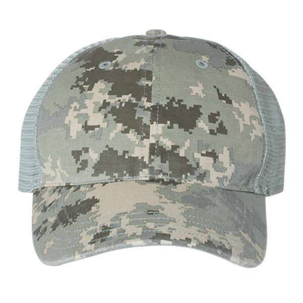 Garment Washed Printed Trucker Cap