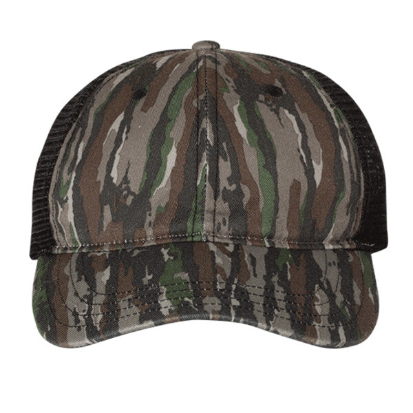 Garment Washed Printed Trucker Cap