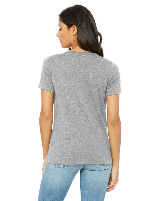 Ladies' Relaxed Heather CVC Jersey V-Neck T-Shirt