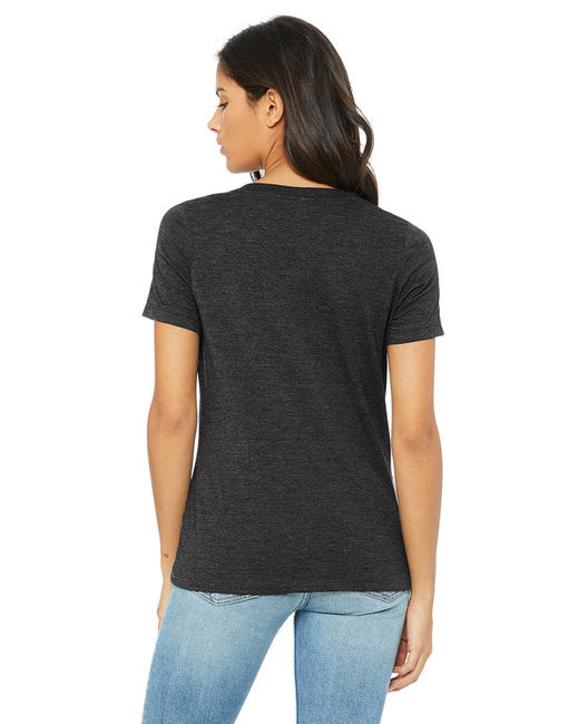 Ladies' Relaxed Heather CVC Jersey V-Neck T-Shirt