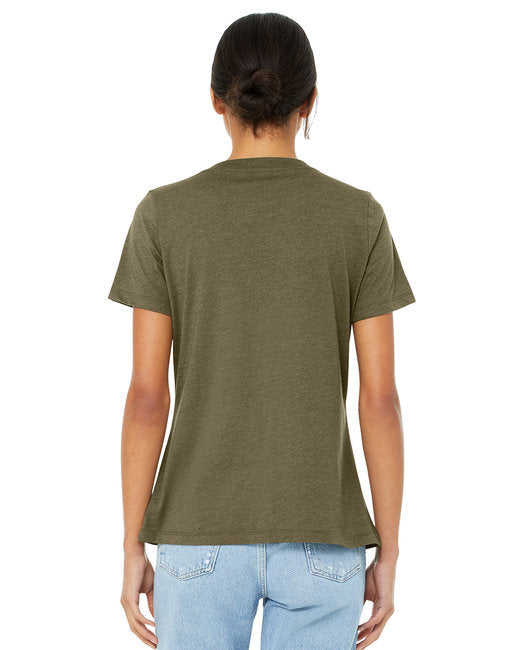 Ladies' Relaxed Heather CVC Jersey V-Neck T-Shirt
