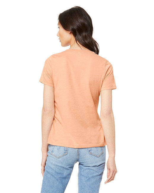 Ladies' Relaxed Heather CVC Jersey V-Neck T-Shirt