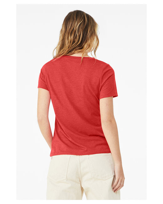Ladies' Relaxed Heather CVC Jersey V-Neck T-Shirt