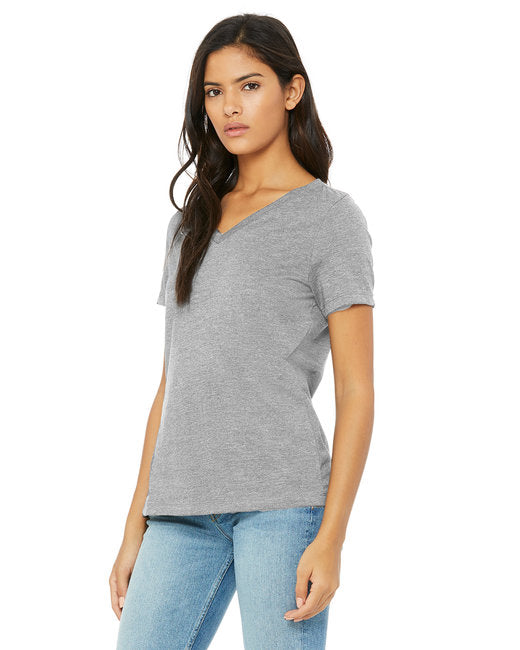 Ladies' Relaxed Heather CVC Jersey V-Neck T-Shirt
