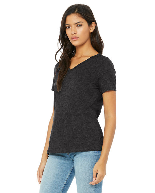 Ladies' Relaxed Heather CVC Jersey V-Neck T-Shirt