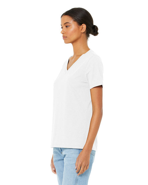 Ladies' Relaxed Heather CVC Jersey V-Neck T-Shirt
