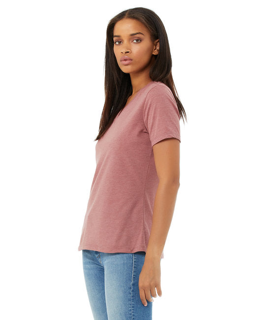 Ladies' Relaxed Heather CVC Jersey V-Neck T-Shirt