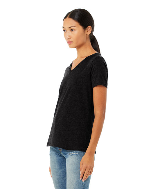 Ladies' Relaxed Heather CVC Jersey V-Neck T-Shirt