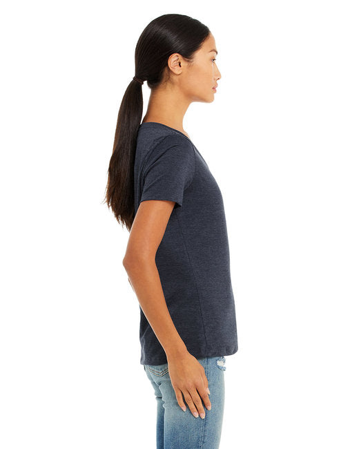 Ladies' Relaxed Heather CVC Jersey V-Neck T-Shirt