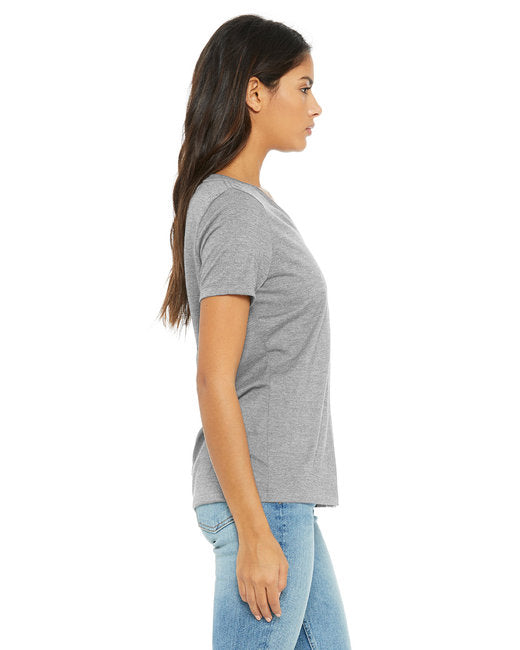 Ladies' Relaxed Heather CVC Jersey V-Neck T-Shirt