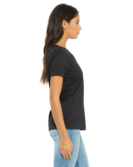 Ladies' Relaxed Heather CVC Jersey V-Neck T-Shirt