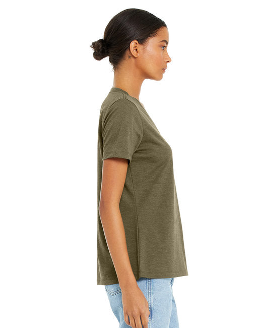 Ladies' Relaxed Heather CVC Jersey V-Neck T-Shirt