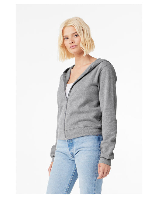Bella + Canvas Ladies' Sponge Fleece Full-Zip Hooded Sweatshirt