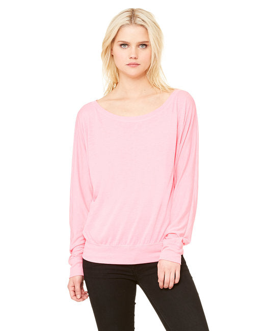 Bella + Canvas Ladies' Flowy Long-Sleeve Off Shoulder T-Shirt