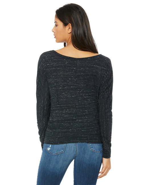 Bella + Canvas Ladies' Flowy Long-Sleeve Off Shoulder T-Shirt