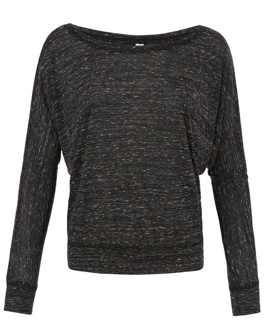 Bella + Canvas Ladies' Flowy Long-Sleeve Off Shoulder T-Shirt