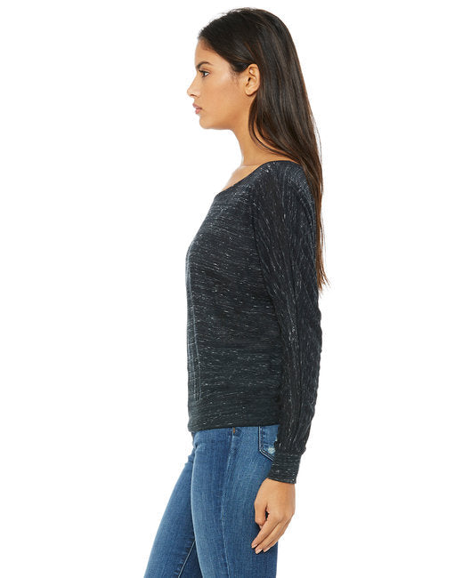 Bella + Canvas Ladies' Flowy Long-Sleeve Off Shoulder T-Shirt