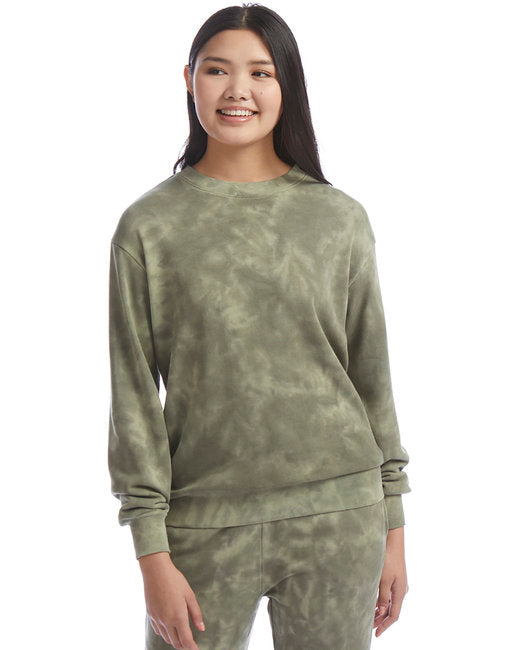 Ladies' Washed Terry Throwback Pullover Sweatshirt