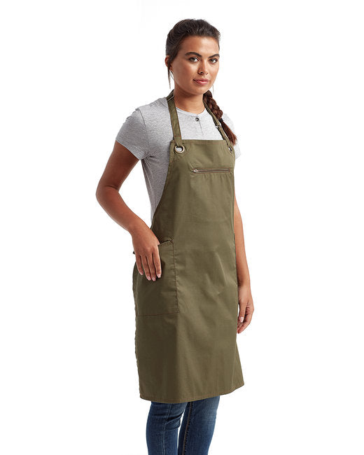 Unisex ‘Barley’ Contrast Stitch Sustainable Bib Apron